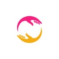 hand care logo design template. hand care vector icon