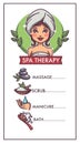 Hand care, manicure, bath, spa and massage, vector template for