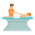 Hand care massagist icon, cartoon style