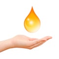 Hand care symbol with oil drop