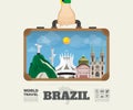 Hand carrying brazil Landmark Global Travel And Journey Infographic Bag. Vector Design Template.vector/illustration Royalty Free Stock Photo