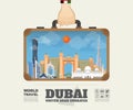 Hand carrying Dubai Landmark Global Travel And Journey Infographic Bag. Vector Design Template.vector/illustration Royalty Free Stock Photo