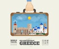 Hand carrying Greece Landmark Global Travel And Journey Infographic Bag. Vector Design Template.vector/illustration Royalty Free Stock Photo