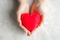 Hand carrying heart .love and cardio health concept.valentine and wedding theme Royalty Free Stock Photo