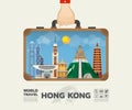 Hand carrying Hong kong Landmark Global Travel And Journey Infographic Bag. Vector Design Template.vector/illustration Royalty Free Stock Photo