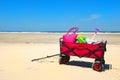 Hand cart at the beach