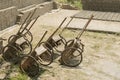 hand carts for manual transportation in a brick factory