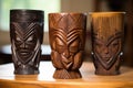 hand-carved african unity cups kikombe cha umoja Royalty Free Stock Photo