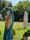 Hand-Carved Mermaid Sculpture with Vibrant Colors