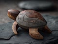 Hand carved turtle sculpture Royalty Free Stock Photo
