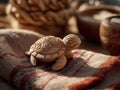 Hand carved turtle sculpture Royalty Free Stock Photo