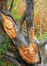 Hand carved wood face - High Tatras, Slovakia