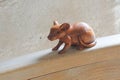 Hand carved wood mouse rodent