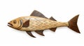 Sleek Carved Wood Fish: Digital Illustration With Precisionist Lines And Shapes