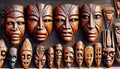 hand carved wooden ritual masks