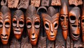 hand carved wooden ritual masks