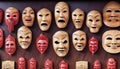 hand carved wooden ritual masks