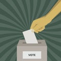 Hand casting vote in the ballot box