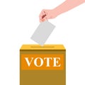 Hand casts ballot in the ballot box in elections silhouette Royalty Free Stock Photo