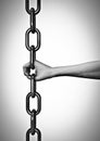 Hand chain link connection Royalty Free Stock Photo