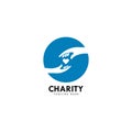 Hand Charity Logo Template vector icon illustration Royalty Free Stock Photo