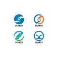 Hand Charity Logo Template vector icon illustration Royalty Free Stock Photo