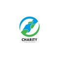 Hand Charity Logo Template vector icon illustration Royalty Free Stock Photo