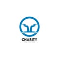 Hand Charity Logo Template vector icon illustration Royalty Free Stock Photo