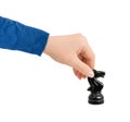 Hand with chess knight Royalty Free Stock Photo