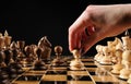 Hand chess move pawn