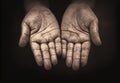 Hand of child beggar Royalty Free Stock Photo