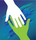 Hand of the child in father encouragement. Royalty Free Stock Photo