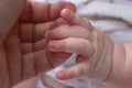 The hand of the child holds a hand of the adult Royalty Free Stock Photo