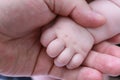 The hand of the child holds a hand of the adult Royalty Free Stock Photo