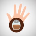 Hand and cinnamon icon