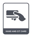 hand and cit card icon in trendy design style. hand and cit card icon isolated on white background. hand and cit card vector icon Royalty Free Stock Photo