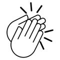 Hand clap applaud icon white background vector