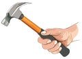 Hand with claw hammer Royalty Free Stock Photo