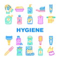 hand clean soap virus icons set vector