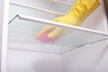 Hand cleaning refrigerator.