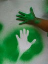 Hand cliche green paint 5