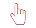 Hand click with finger. Thumb pointer button clicking or taping. Touch or push symbol. Isolated colorful rainbow design