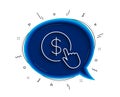 Hand Click line icon. Currency exchange sign. Vector Royalty Free Stock Photo