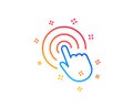 Hand Click line icon. Finger touch sign. Vector Royalty Free Stock Photo