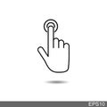 Hand Click linear style sign for mobile concept.Cursor pointer symbol,