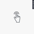 Hand click, linear style sign for mobile concept and web design