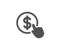 Hand Click simple icon. Currency exchange sign. Royalty Free Stock Photo