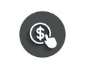 Hand Click simple icon. Currency exchange sign. Royalty Free Stock Photo