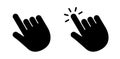 Hand click touch and push button icon