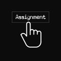 Hand Clicking assignment Button. Royalty Free Stock Photo